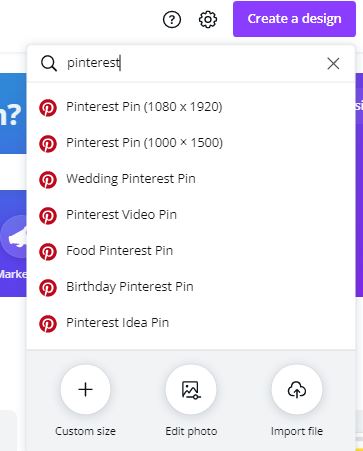 pinterest size