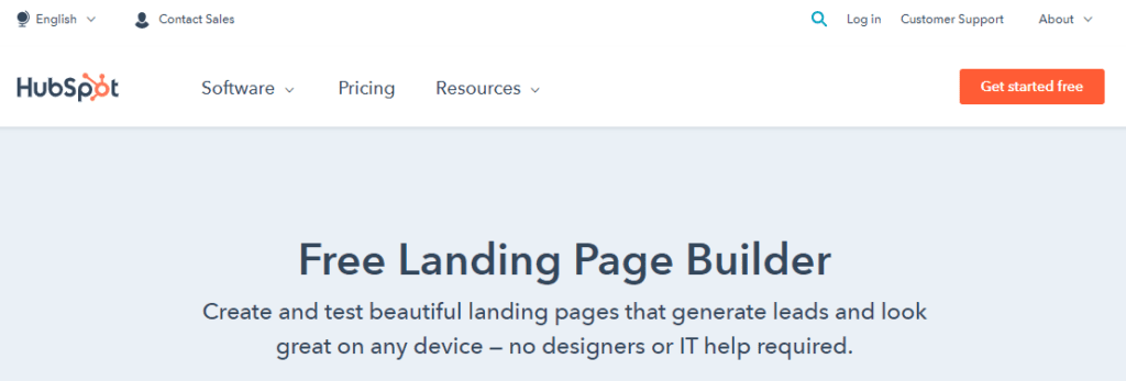 hubspot page builder