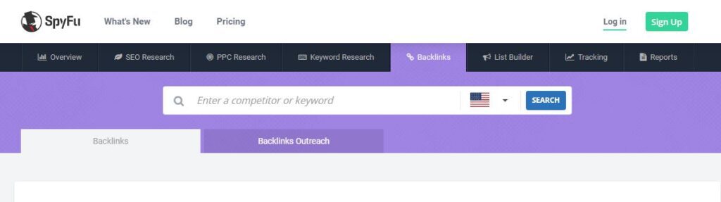SpyFu backlinks checker