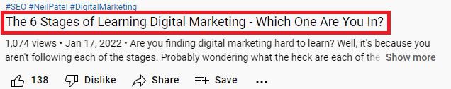 YouTube SEO title