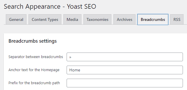 Breadcrumbs Yoast