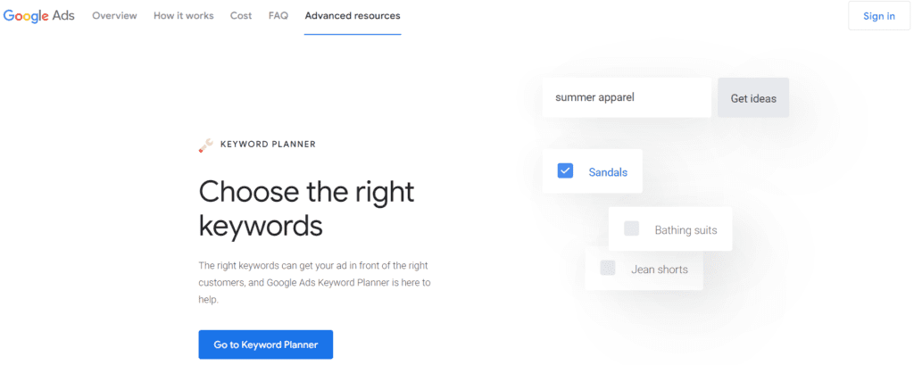 Google Keyword Planner